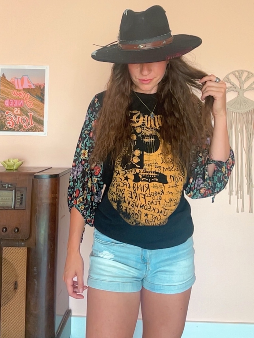 Upcycled Johnny Cash Tee